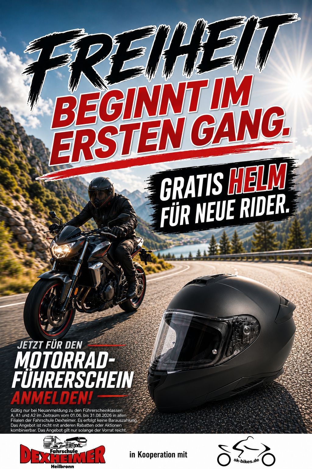 Fahrschule Dexheimer Aktion: Gratis Helm für neue Rider zum Motorradführerschein